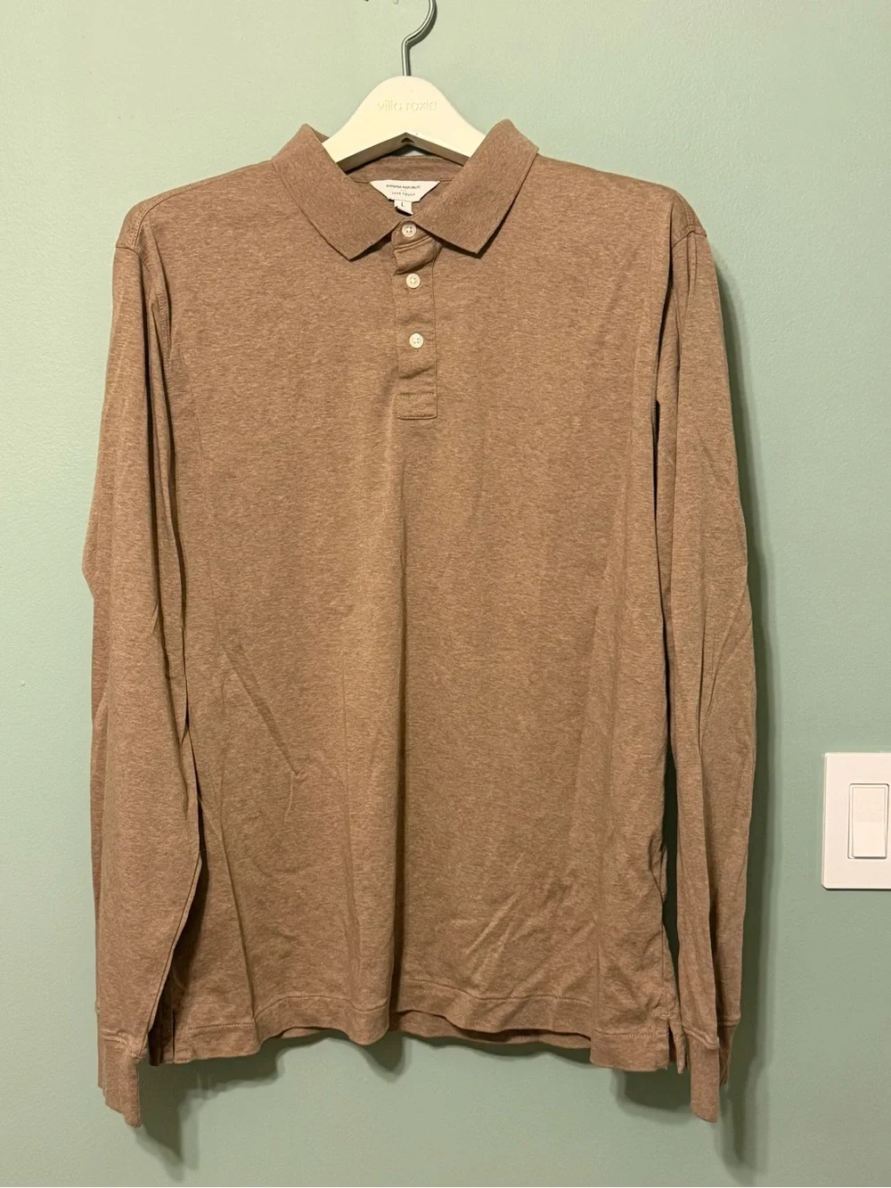 Banana Republic Long Sleeve Polo in Brown
